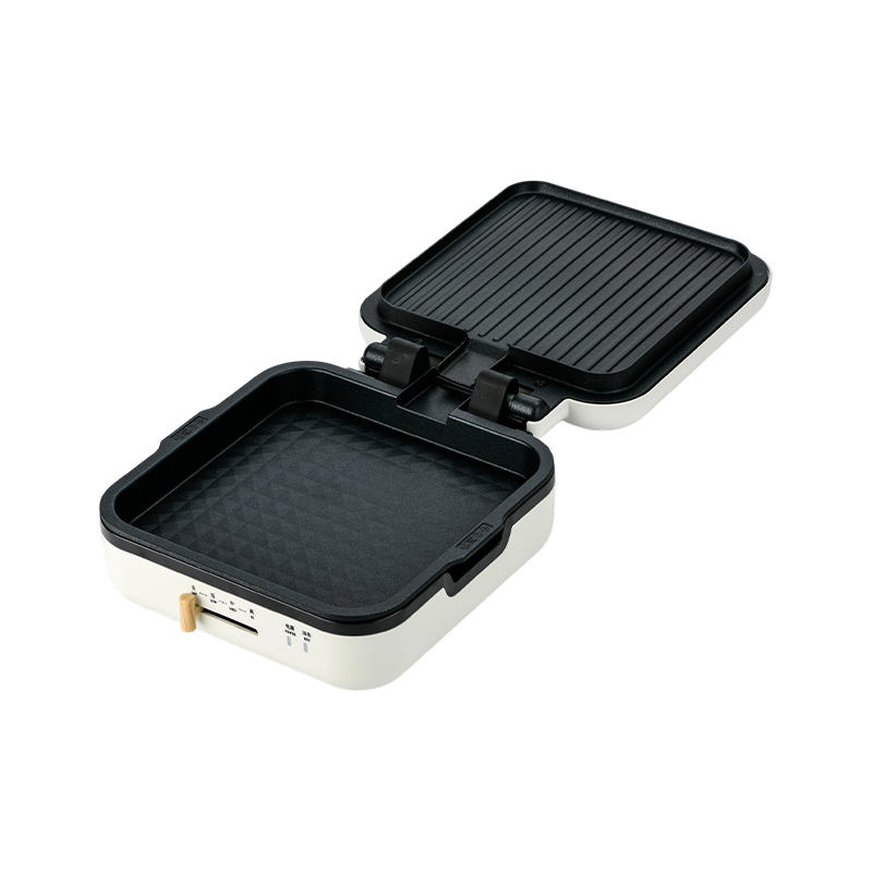 Chảo nướng BJX-S017 24x24cm có vỉ nướng (Điều khiển nhiệt độ + Tay cầm vân gỗ)