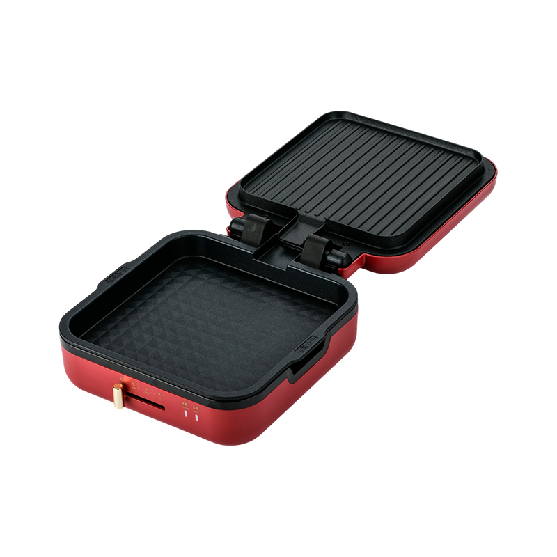 Chảo nướng BJX-S017 24x24cm có vỉ nướng (Điều khiển nhiệt độ + Tay cầm vân gỗ)