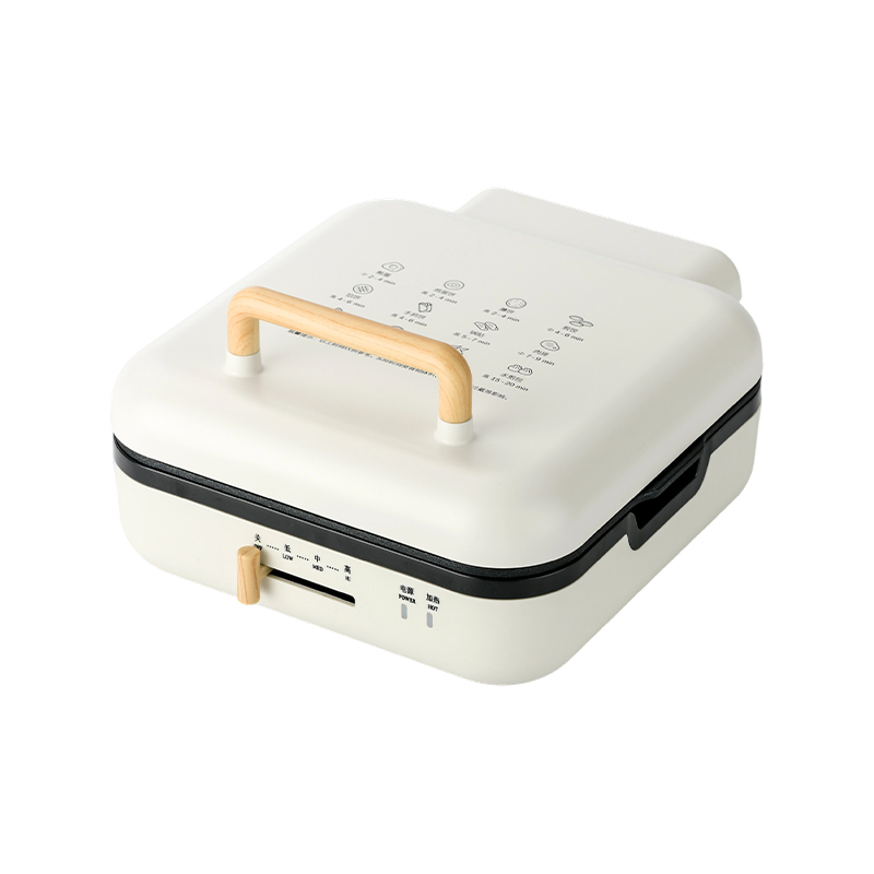 Chảo nướng BJX-S017 24x24cm có vỉ nướng (Điều khiển nhiệt độ + Tay cầm vân gỗ)