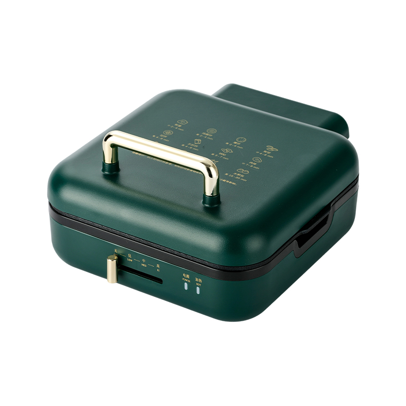 Chảo nướng BJX-S017 24x24cm có vỉ nướng (Điều khiển nhiệt độ + Tay cầm vân gỗ)